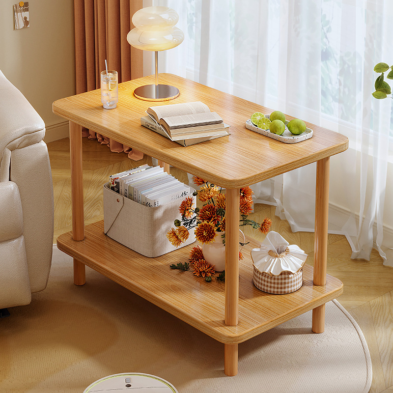 Mesa pequeña, sofá, mesa lateral, sala de estar para el hogar, apartamento pequeño, mesa de centro, casa de alquiler, estante de cabecera, mesa cuadrada de madera maciza, simple