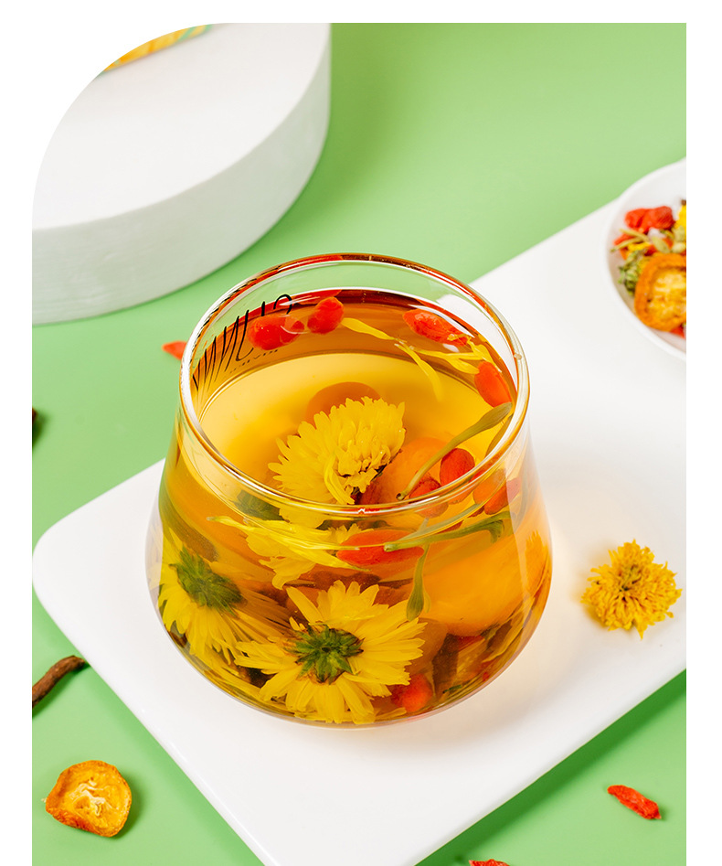 Jin Yin Qi Ju Tea 100g Honeysuckle Goji Chrysanthemum Blend Herbal Tea Gift Box preparation