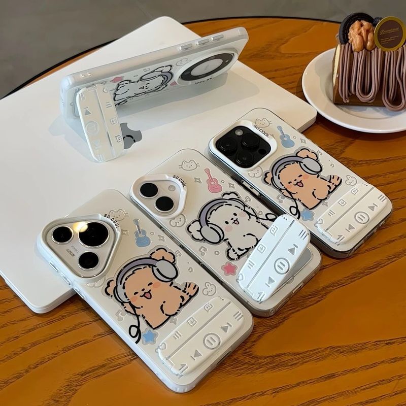 耳机小狗播放器支架适用苹果16promax手机壳可爱iphone15保护套14|undefined