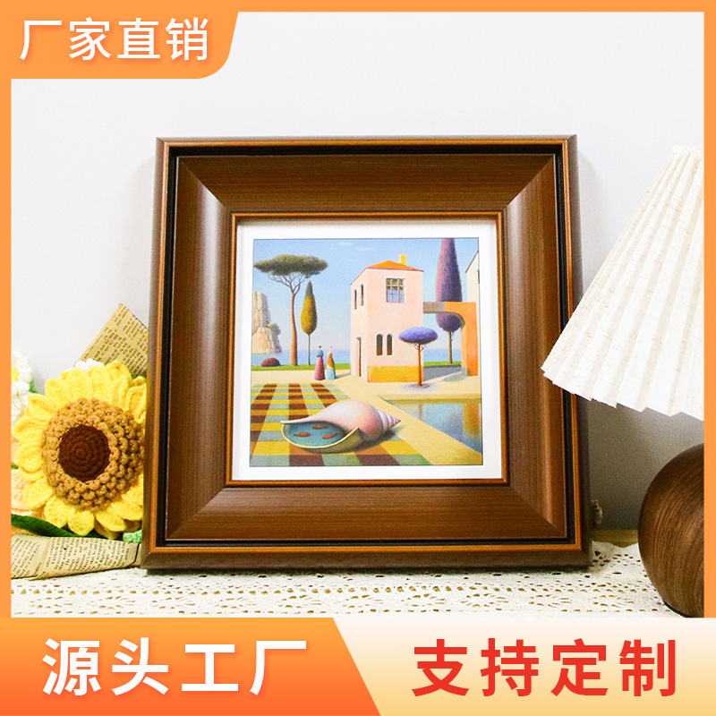 Retro oil painting frame 6 inch 78 inch 10 inch mounted wall solid wood photo frame decorative painting frame manufacturers wholesale