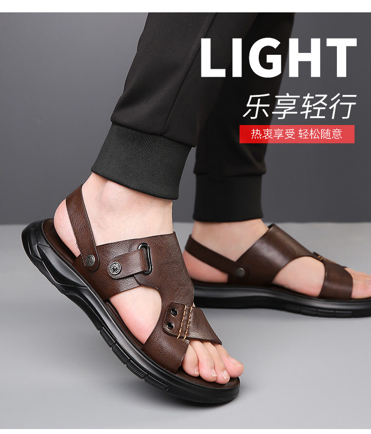 Dép sandal nam đi biển thoáng khí đế mềm chống trượt — Màu nâu, màu xám, màu đen chi tiết 8