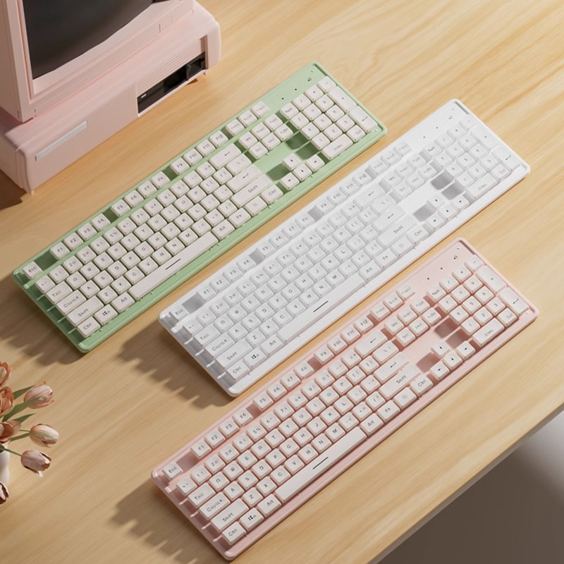 チョコレート サイレント キーボード ワイヤレス 有線マウス セット タイピング ノートブック デスクトップ コンピューター オフィス ガール|undefined