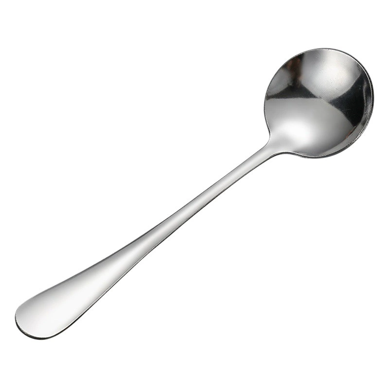 Ложка из нержавеющей стали бытовой костюм изысканная длинная ручка утолщенная десертная ложка детская суповая ложка круглая ложка оптом