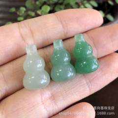 天然東陵玉立体小瓢箪ペンダント金糸玉ペンダント立体玉瓢箪DIYアクセサリーアクセサリー