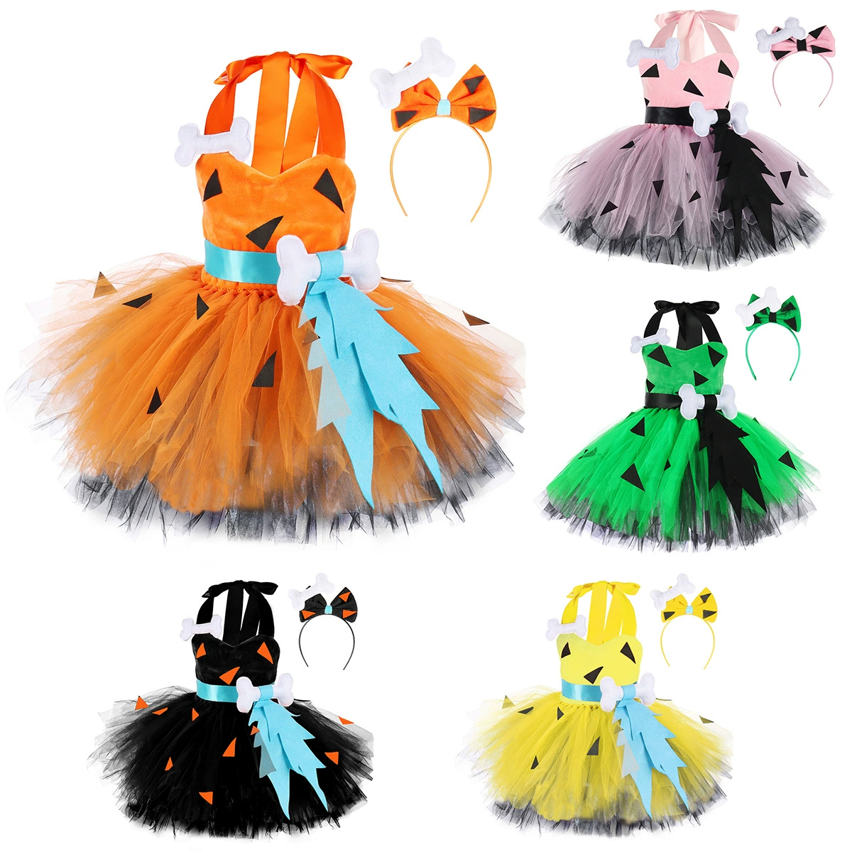 Веселые платья для вечеринок Трансграничный набор для девочек Хэллоуин косплей шоу платье платье с обручем для волос