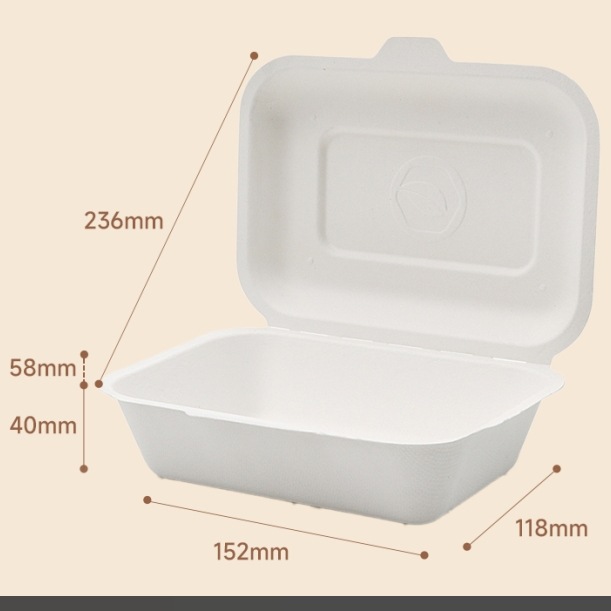 Envío Gratuito, Venta al por Mayor de Cajas de Almuerzo Desechables Biodegradables de Pulpa, Tazones para Sopa, Cajas para Llevar, Cajas de Comida Rápida