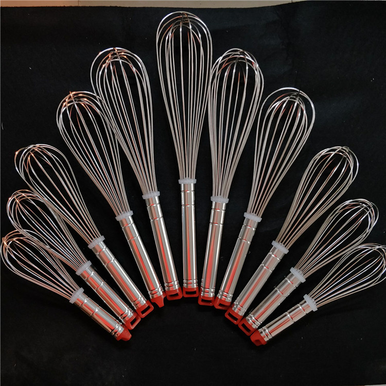 8inch-18inch Red Head Egg Beater Coarse Wire Stainless Steel Egg Beater Hotel Kitchen Supplies Baking Tools
