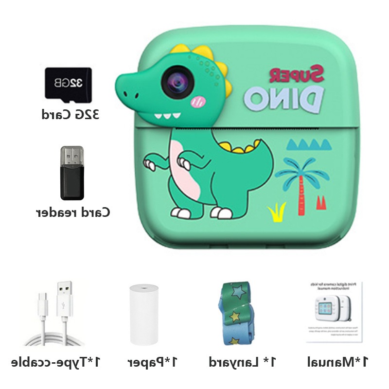Nuevo dibujo animado mini cámara digital para niños alta definición fotocamera de impresión unicornio fotocamera digital fotocamera