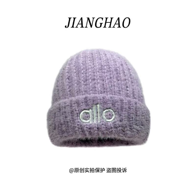 时尚冬季兔毛字母针织帽子女韩版纯色百搭保暖护耳毛线帽简约冷帽|undefined