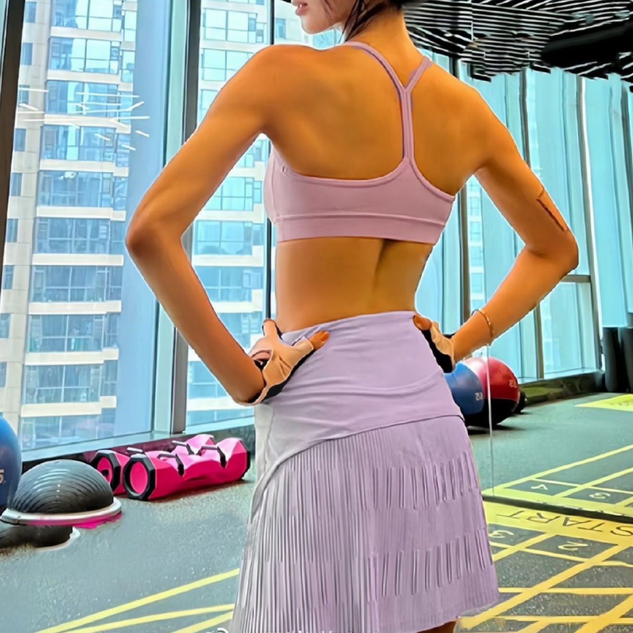 Women's Summer Anti-Exposure Two-In-One Yoga Tennis Outdoor Fitness Short Skirt, Slimming Mid-Waist, Age-Reducing, Naked-Feel Sportswear