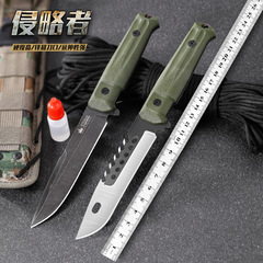高硬度高鋭利戦術直刀キャンプ登山刀一体鋼野外生存侵略者直刀防身刀