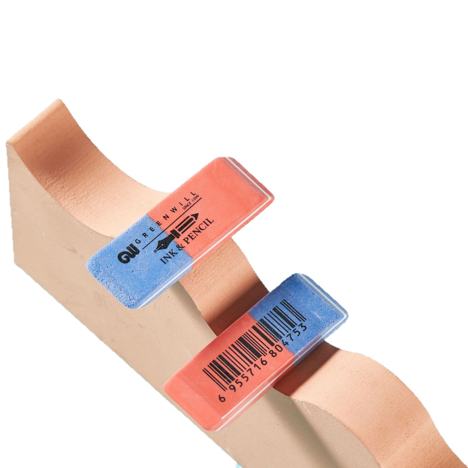 Rojo azul oblicuo borracha