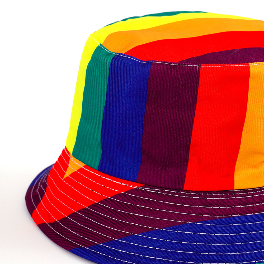 Arco Iris sombrero adulto a prueba de sol sombrero de pescador superior plano actividades de viaje al aire libre a prueba de sol cuenca sombrero decoraciones