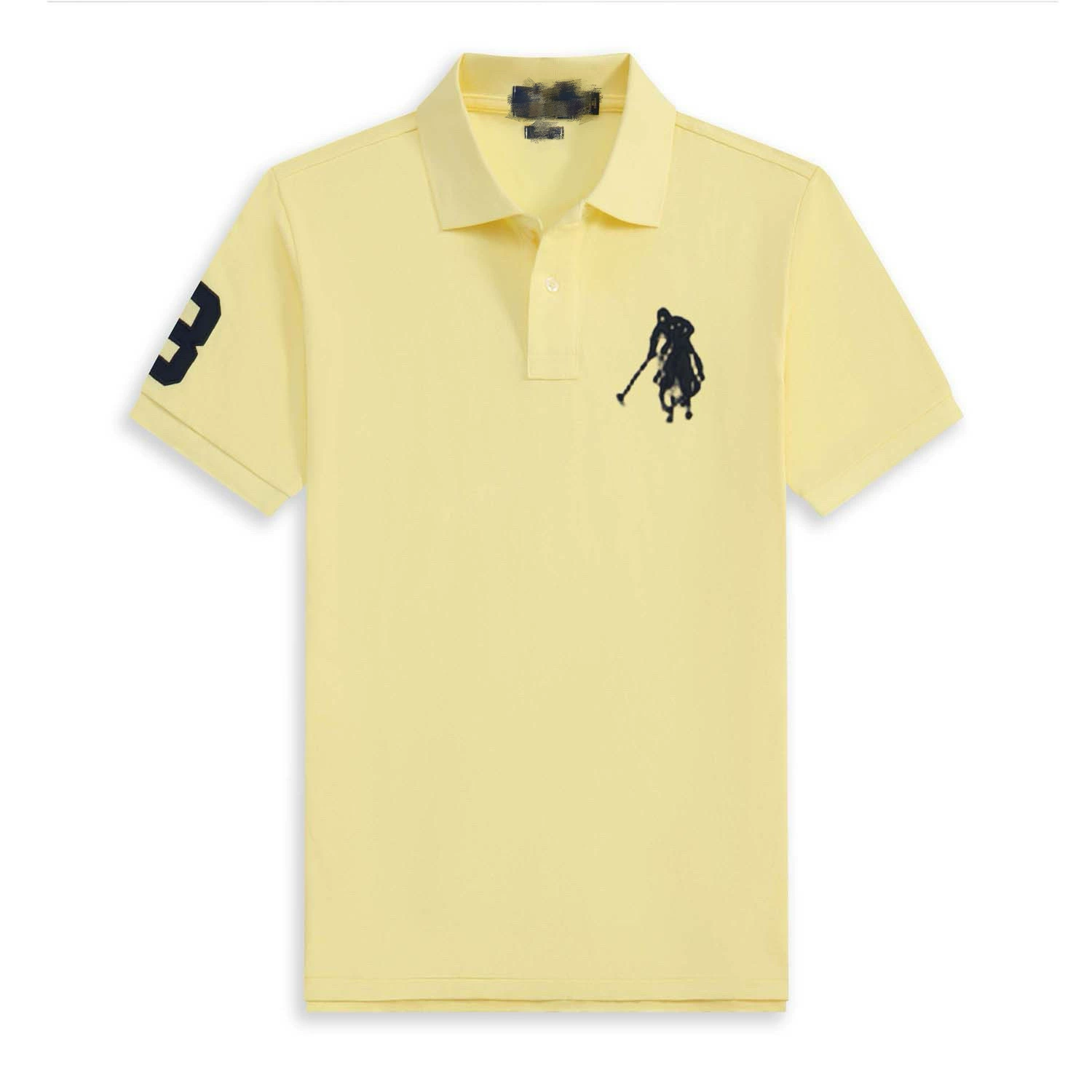 Летний классический цветной хлопковый polo с высоким воротником, оверсайз, с вышивкой