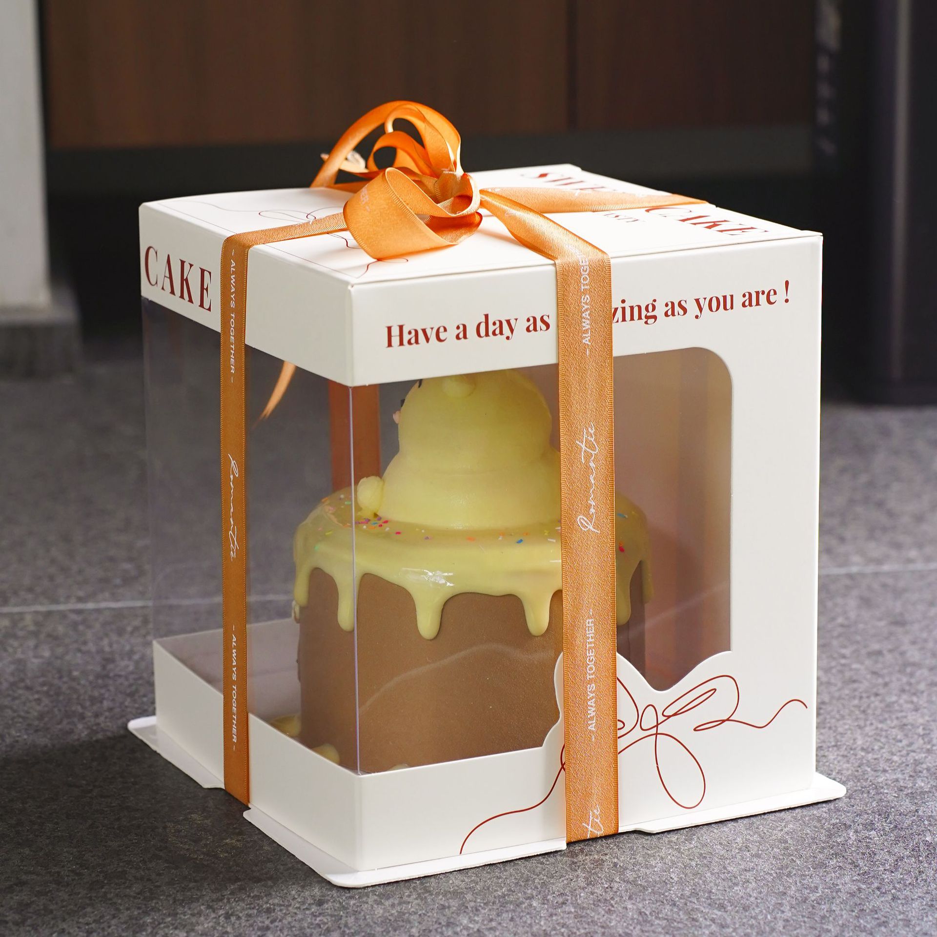 Tapa sin descuento nueva caja de pastel caja de embalaje caja de pastel de cumpleaños transparente caja de pastel de cumpleaños 68 6,80 doble capa más alta