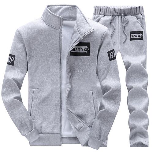 Men's Spring and Autumn Open Cardigan Sweatshirt Outerwear for Youth and Leisure Fashion Running Sportswear Set of Two