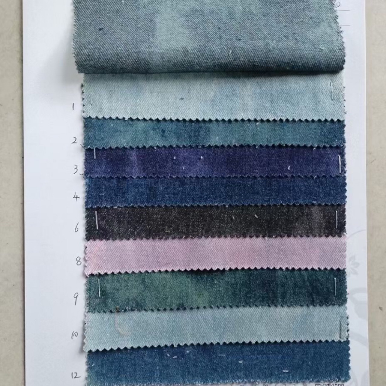 时尚扎花牛仔布料水洗染牛仔布挑花工艺刺花布擦花提花箱包袋鞋