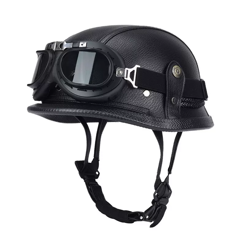 复古跨境爆款头盔男女四季通用德国盔机车个性酷安全帽summer半盔