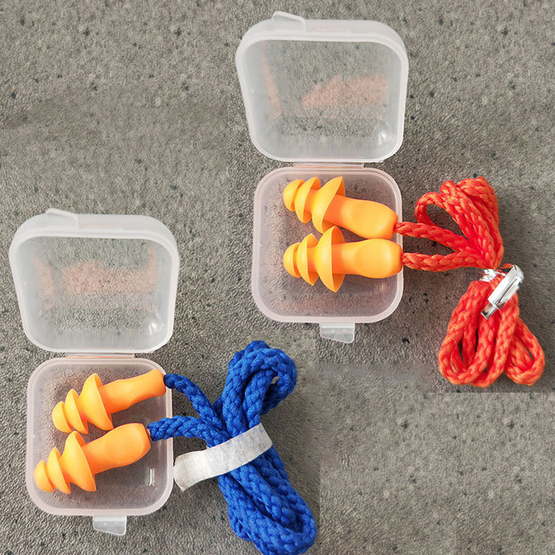 可印logo有线防水隔音硅胶带线耳塞圣诞树形防噪音可水洗硅胶耳塞