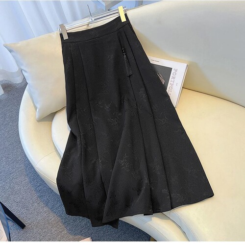 Cherry Blossom Pink Half-Skirt for Women - New Chinese Style Horse-Face A-Line Dress, Spring 2026 New Arrival, Elegant and Versatile