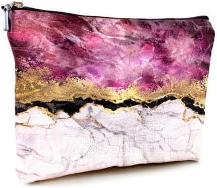 Bolsa de cosméticos JIT transfronteriza, patrón de mármol de color, bolsa de almacenamiento de viaje, impresión de imagen, entrega de una pieza