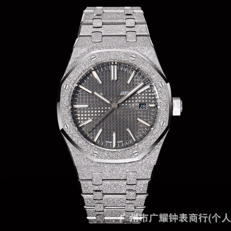 Ap15400 Frost Gold Royal Oak Series Watch Octagonal Dial Fully Automatic Mechanical 316L Steel Band