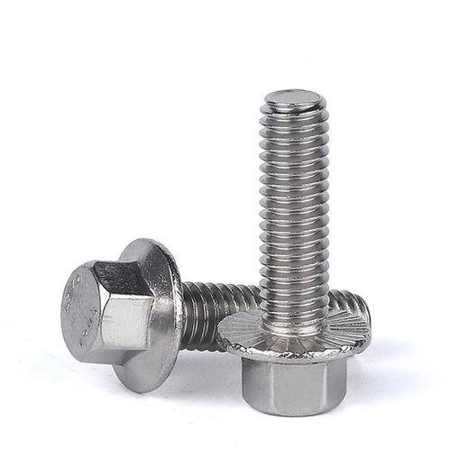 304 stainless steel flange hexagonal bolt M5M6M8M10M12 external hexagonal hexagonal tooth screw with pad GB5789