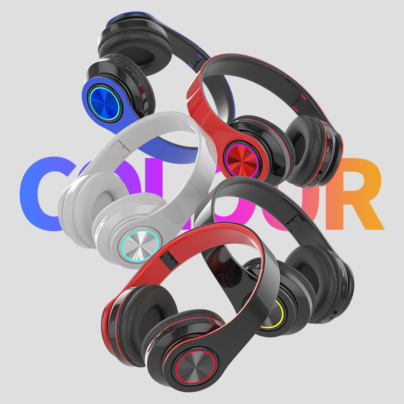 Transfronteriza caliente inalámbrico luminoso auricular Bluetooth auriculares 5,0 Tarjeta de inserción plegable subwoofer B39
