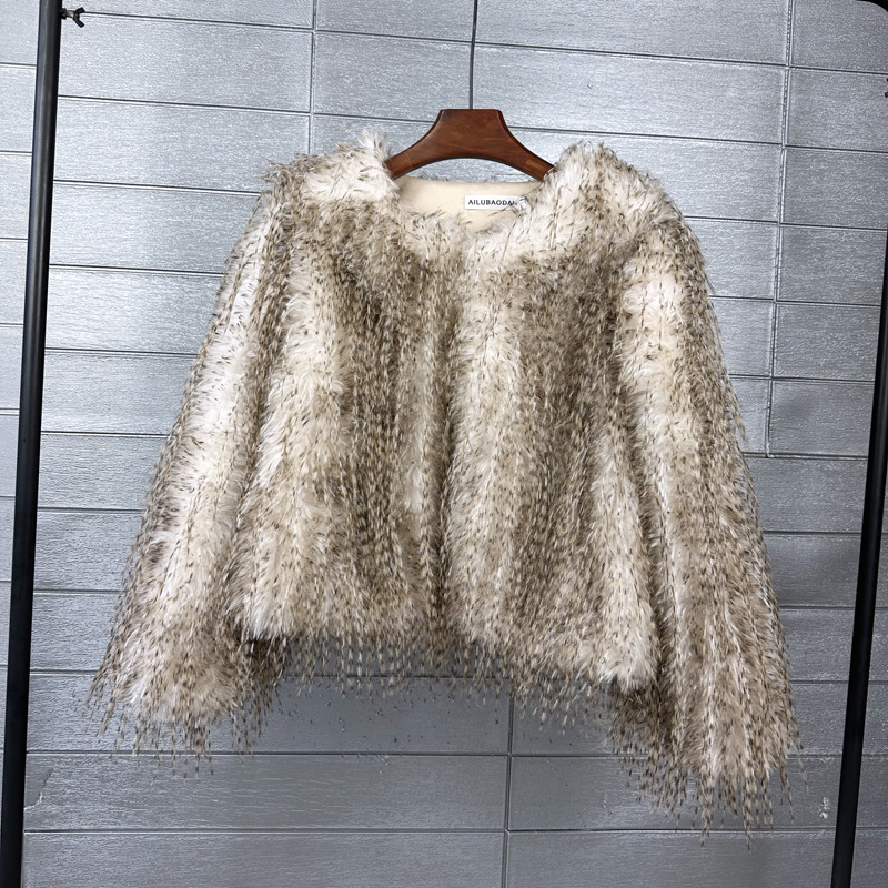 Imitation canary turkey fur imitation fur toka coat Korean solid color women's short coat factory outlet