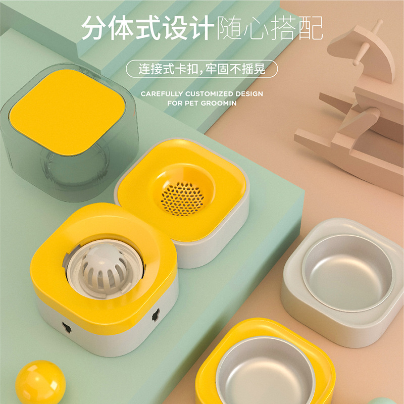 Alimentador integrado de agua potable para mascotas doble tazón tres tazón gato dispensador de agua automático protección del cuello tazón de comida para gatos vajilla para mascotas