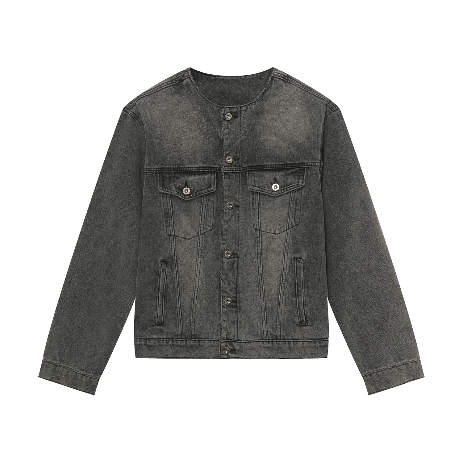 Mtlclothes ropa de Hombre | 2023 nuevo hombro pad sin cuello Denim chaqueta costura pantalones ins traje