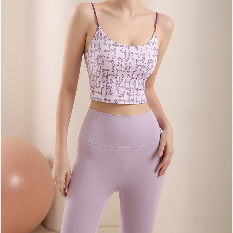 Cross-border new European and American Foreign trade yoga clothes suit women's tight vest sports bra underwear high waist tight fitness pants