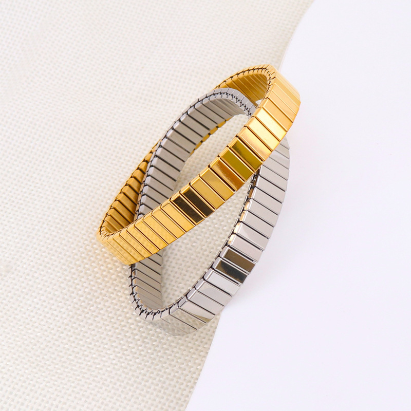 European and American Hot-selling Bracelet Fashion All-match Bracelet Summer Women's High-end Sense Stainless Steel Elastic Bracelet Yiwu Accessories