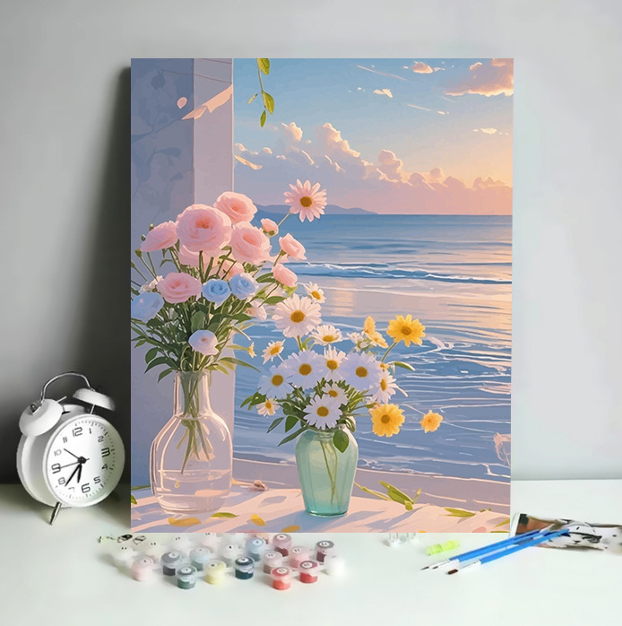 デジタル油絵 diy 手描き風景花宮崎駿手描き装飾絵画工場卸売油絵|undefined