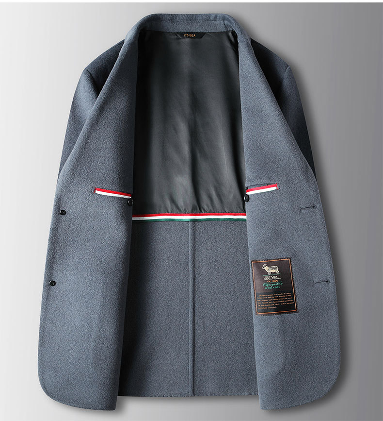 Miesten vaatteet Miesten syksy- ja talvipuku, käsintehty kaksipuolinen villainen länsimaisten ihmisten yksivärinen yritysvillapuku, takki_voghion.com