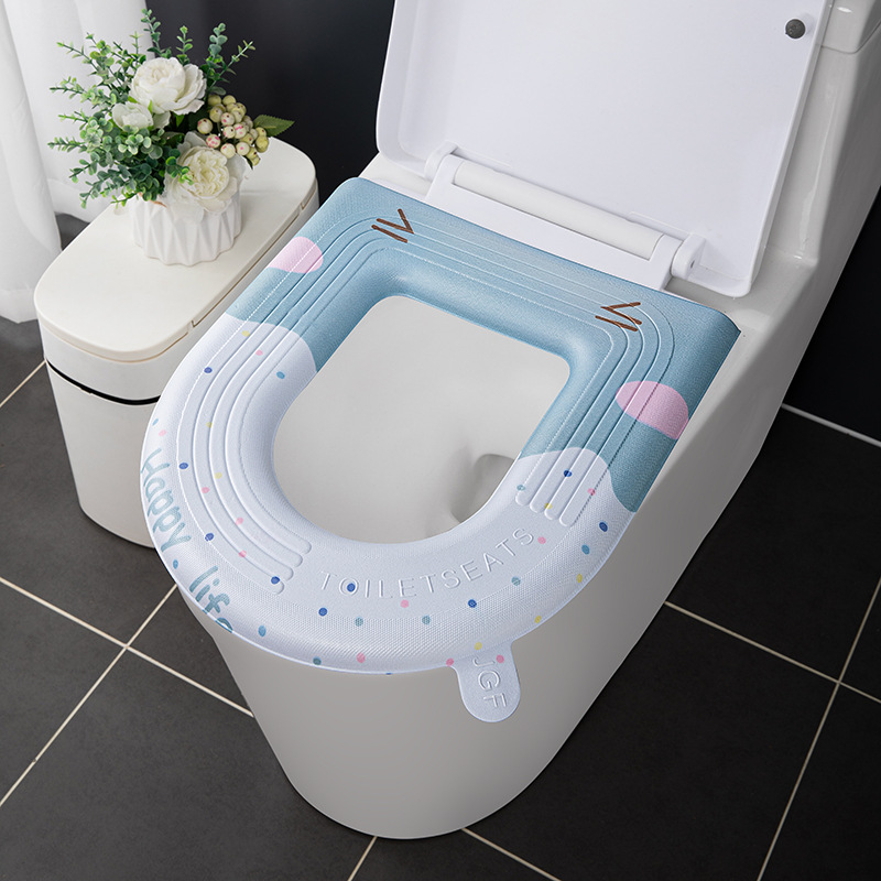 Cuatro temporadas de dibujos animados EVA impermeable adhesivo inodoro universal cubierta cojín de inodoro de verano hogar anillo inodoro cojín de inodoro