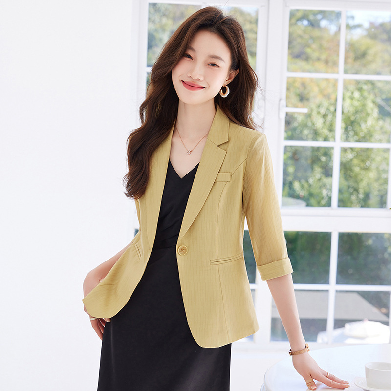 Three-Quarter Sleeve Suit Jacket for Women Summer 2025 Tencel Thin Slim Fit Professional Suit Suit Skirt