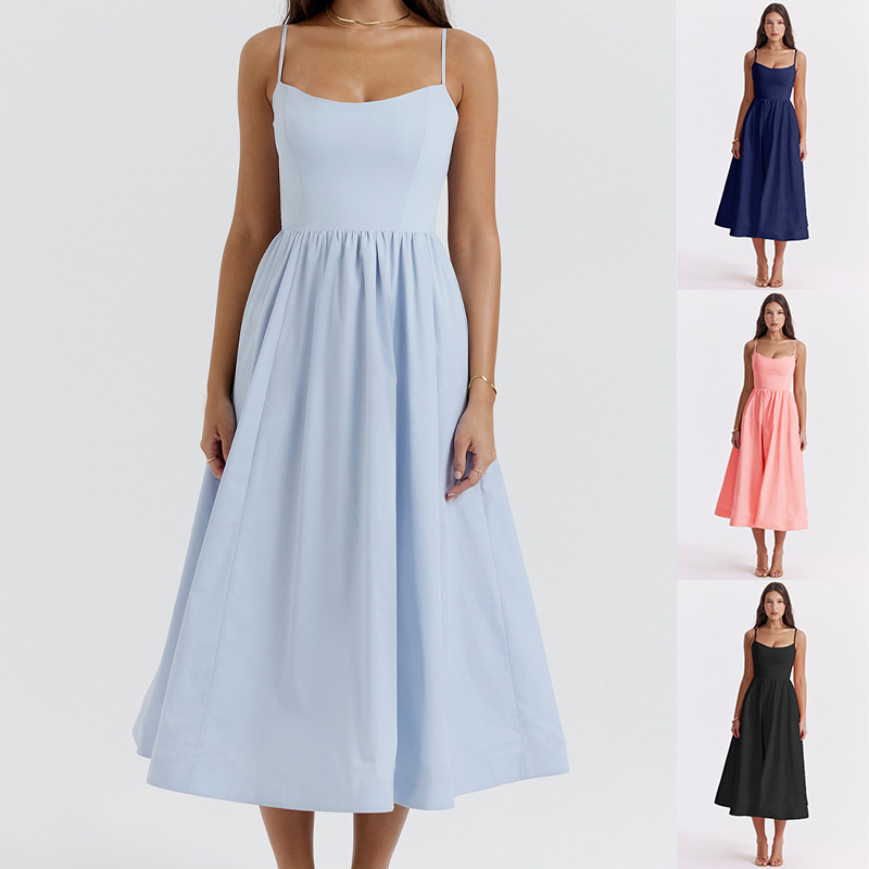 womens-solid-color-sexy-halter-halter-big-swing-dress-woman