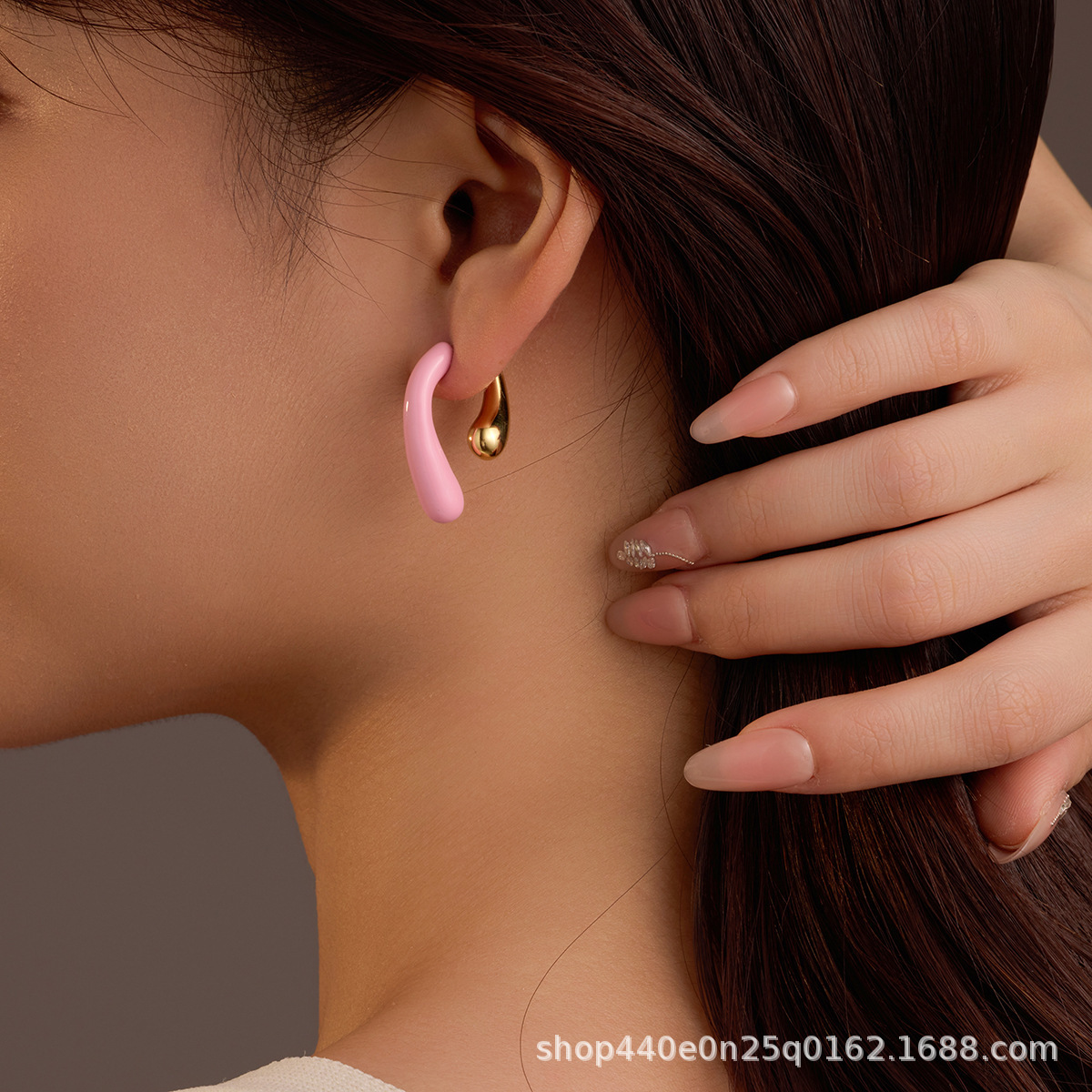 fashionable cute universal design earrings drop-shaped stainless…