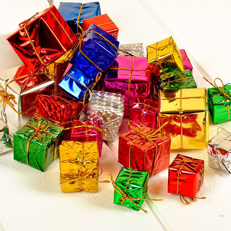 Factory Spot Wholesale Christmas Decorations Creative Gift Box Foam Christmas Gift Package Accessories Colorfulful Pendant