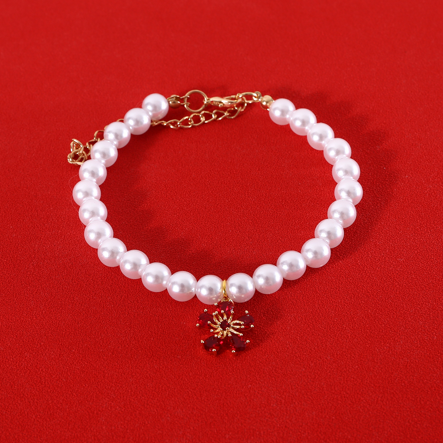 Perla colgante flor de zircon collar de perla gato que oso cumpleaños perla collar de margarita collar boda