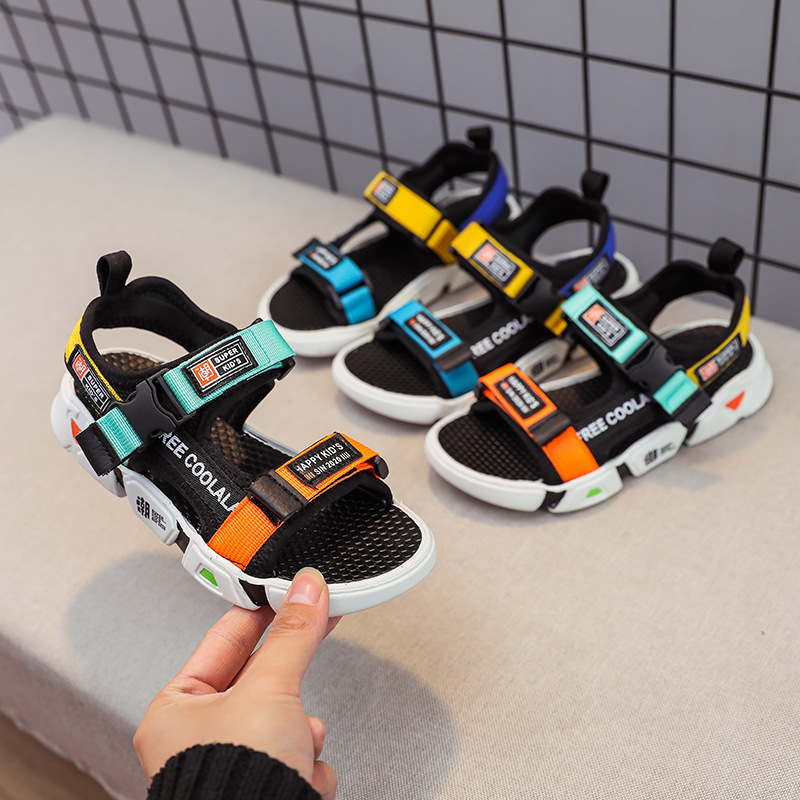2022 Summer New Beach Shoes Comfortable and Breathable Velcro Anti-Slip Casual Large Children's Sandals Factory Wholesale
