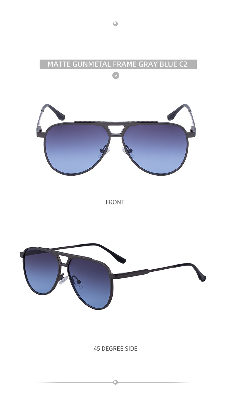 Steampunk Piloten-Sonnenbrille Oval für Herren 2026 Luxusmarke Vintage Punk Metall Outdoor Sonnenbrille für Männer Trendige Doppelbalken-Brille – Detail 17