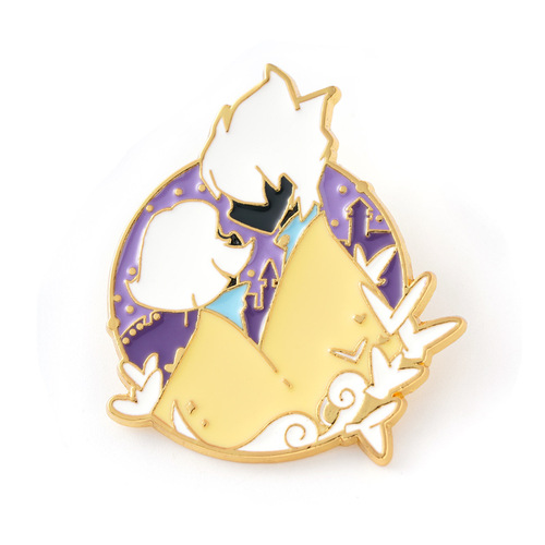 New Creative Second Dimension Light Encounter Game Peripheral Badge Kaka Pleurotus Twins Love Black Clothes White Bird Glue Brooch