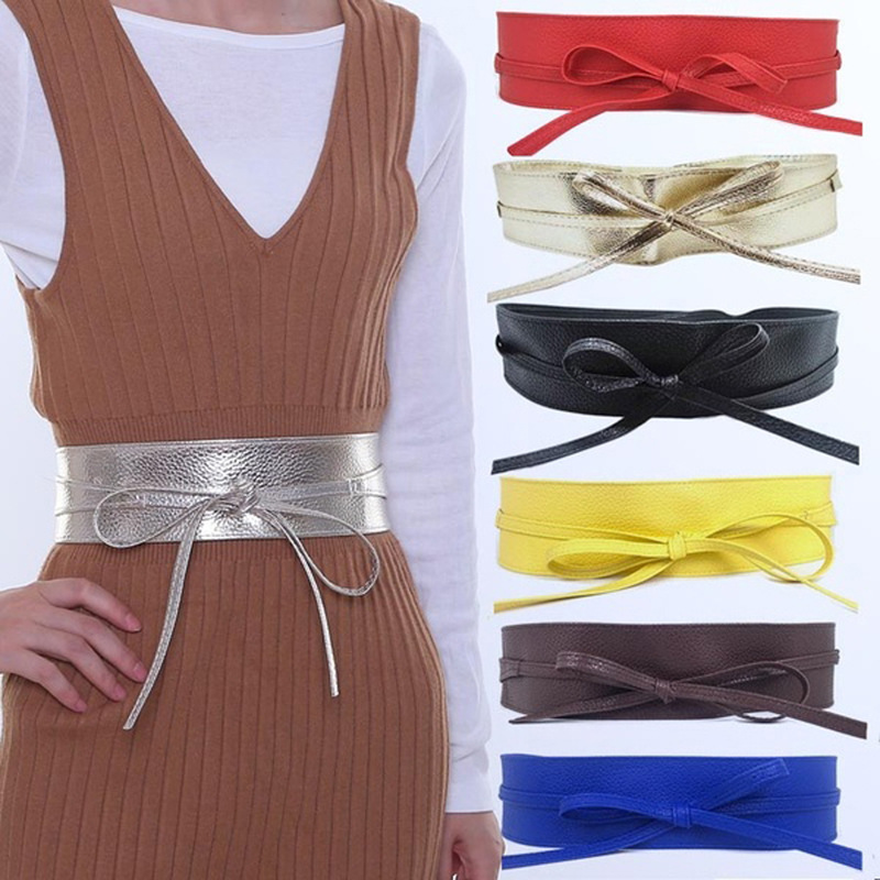 Simple Style Solid Color Knot Pu Leather Alloy Straps Women's Leather Belts display picture 2