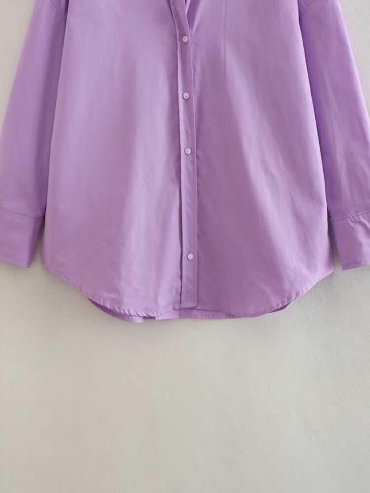 Foreign Trade Wholesale 2026 Spring and Autumn New Women's Clothing European and American Style Street Fashion Urban Casual Multi-Color Poplin Shirt