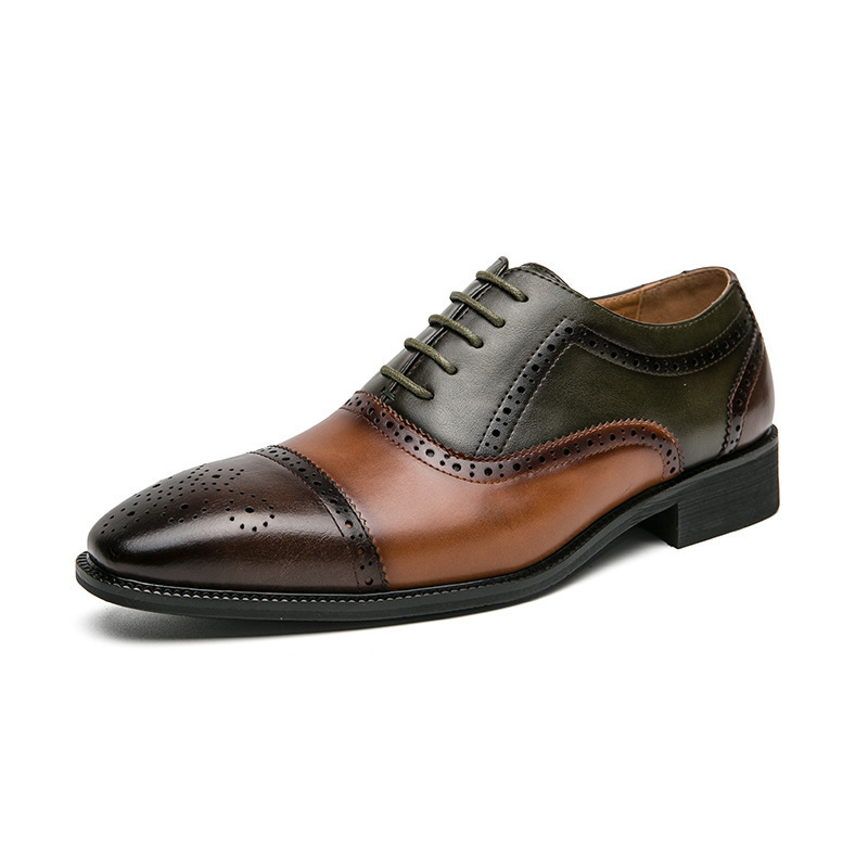 Zapatos de cuero de bloque transfronterizos de tamaño grande para hombres 46 metros 2024 primavera y otoño ropa de negocios casual para hombres de tres juntas para aumentar la altura de los zapatos de hombre