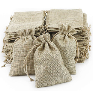 Cross-border manufacturers spot drawstring linen bags foreign trade linen bags jute gift bags jewelry bags