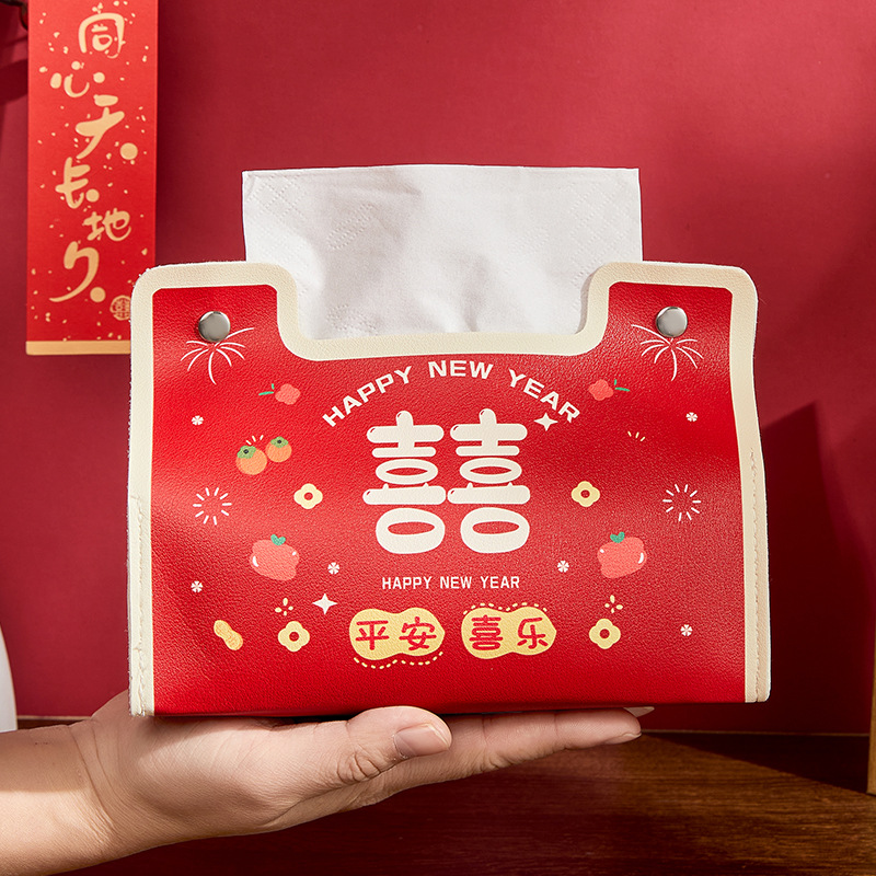 Caja de papel de extracción, festividad, gran fortuna, sala de estar, caja de toallas sin lavado, caja de servillas de gran capacidad.