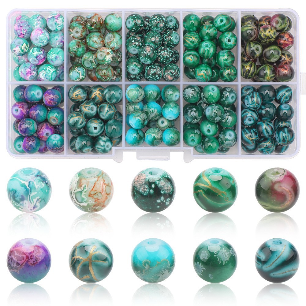 Pink-purple purple round beads